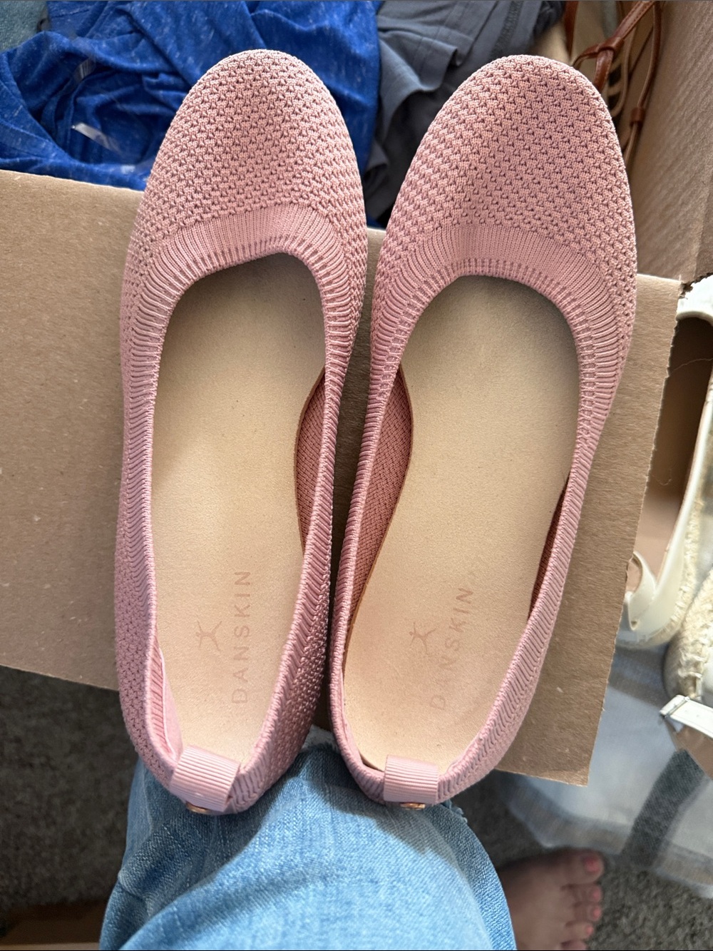 Danskin Dusty Rose Knit Ballet Flats